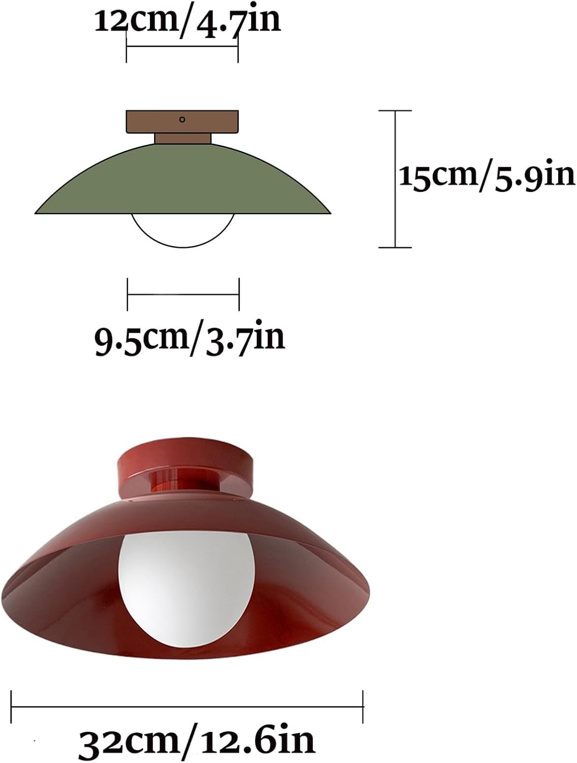 Lampa sufitowa do przedpokoju, balkonu, małych kremowych lamp sufitowych, do montażu półpłaskiego, żelaznego abażuru, korytarza, ganku, oświetlenia szatni, lampy sufitowej