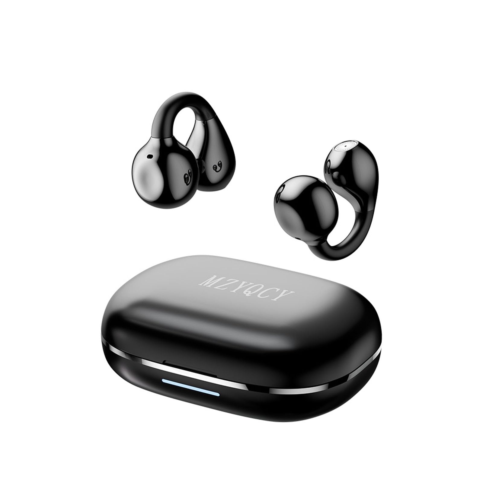 MZYQCY Open Ear Earbuds,Clip On Earbuds with Microphone,Wireless Bluetooth 5.4 Headset Sport Earphones for Running Gym,Sweatproof, Secure Fit for Work