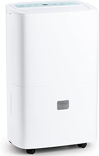 Deshumidificateur d'Air 90L/Jour avec Pompe 5m et Réservoir 8L - Déshumidificateur Électrique Silencieux 43dB pour Cave/Maison/Salle de Bain/Bateau (240m²)