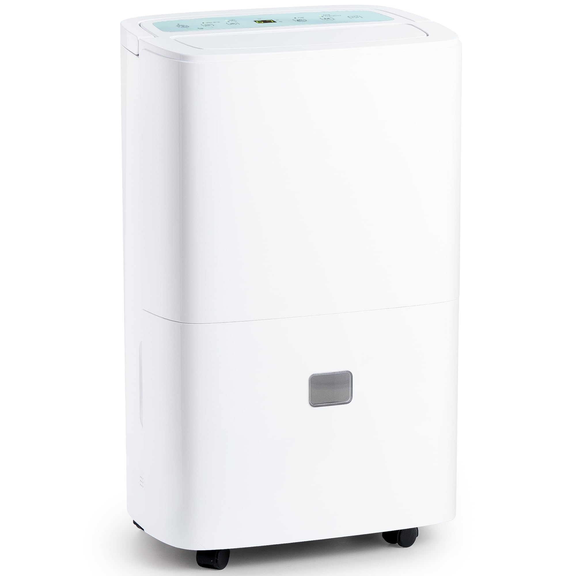 Megonia Deshumidificador Silencioso Bomba Automático: Control Humedad 90L/Día 240m² 43dB Bajo Consumo para Baño Habitación Cocina Garaje Sótano Apartamento Trastero Lavandería