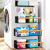 Picture of POLRAI 4 Pack Magnetic Shelves for Washing Machine Magnetic Shelf for Fridge Powerful Magnetic Shelves and Magnetic Hook for Laundry Room Kitchen Bathroom Organization