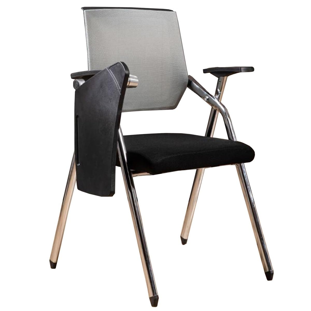 GIZNXBA Sedia Per Studenti Con Scrivania Incorporata Sedia Da Ufficio Pieghevole Con Supporto Lombare Sedie Da Conferenza Pieghevole In Metallo Con Scrivania E Lavagnetta(Grey,1pcs)