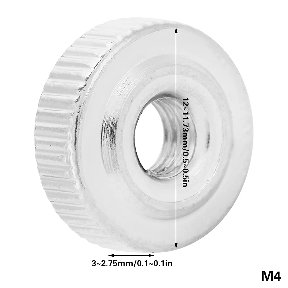 QANYEGN 10Pcs Handle Nut, Carbon Steel Knurled Thumb Nuts, Nurled Thumb Nuts for Various Projects.(M4)