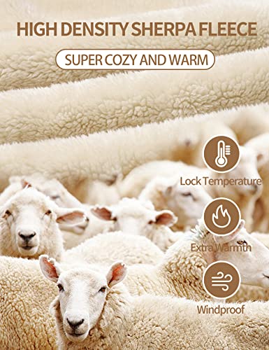 Flygo Women's Classic Casual Thick Warm Full Zip Sherpa Lined Hooded Sweatshirt Jacket (Large, Dark Grey) #TOP2