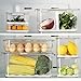 elabo Fruit Storage Containers for Fridge Fresh Produce Saver -3 Pack Stackable Fridge Organizers Bins with Lids, Drain Tray, Food Storage Container for Vegetables, Lettuce, Salad and Berry, BPA-free