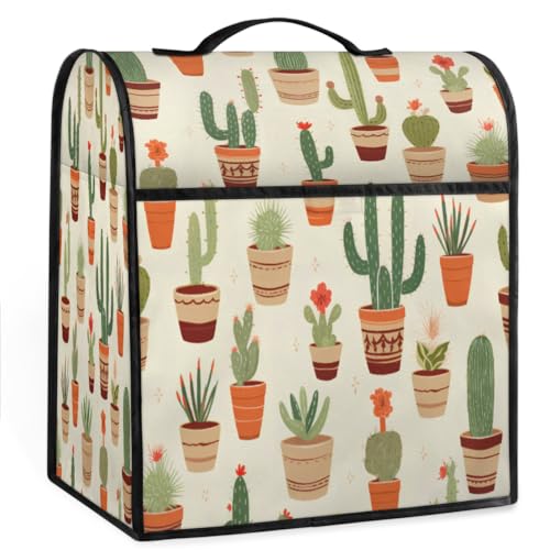 Coffee Maker Cover Cactus Kitchen Appliance Covers Small Appliance Covers Blender Cover Juicer Cover Dust Covers for Kitchen Appliances with Top Handle and Pockets,Washable,B986