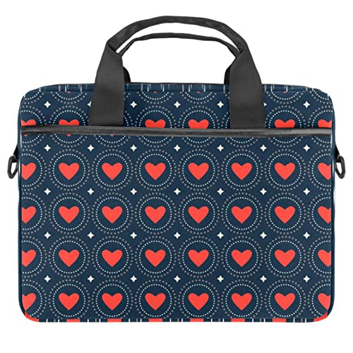 Sac à bandoulière pour ordinateur portable 13 à 14 pouces avec motif cœurs multicolores
