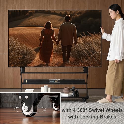 Soporte móvil para TV de 50-120 pulgadas con ruedas y estantes miniatura 5