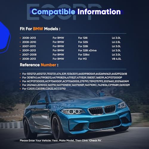 Image of ECCPP AC Compressor Fit for BMW 128i 328i 328xi 3.0L 2007-2013 | Fit for BMW M3 4.0L 2008-2013 Fast Cooling AC Compressor with Clutch