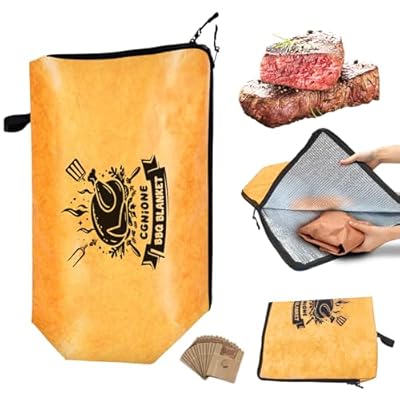 CGNiONE BBQ Blanket for Resting Meat – 21 Inch Insulated Meat Resting Bag with 5-Layer Thermal Lock, Leak-Proof & Portable Design for Brisket, Pork, Turkey – Ideal BBQ Gifts for Men?Husband