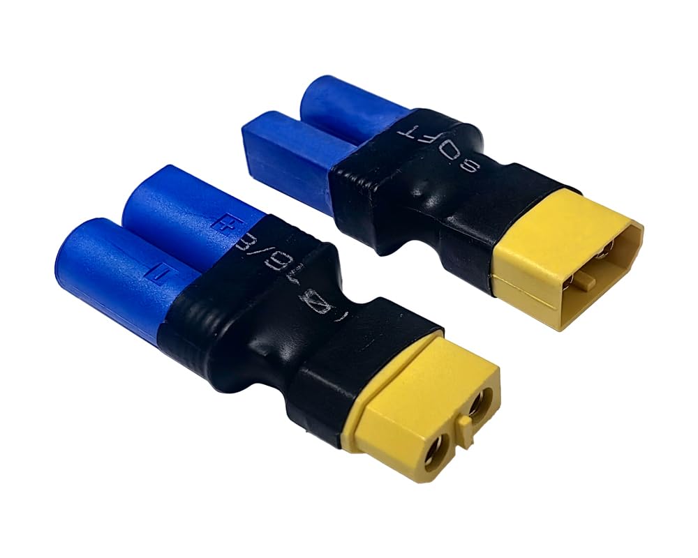 EC5 to XT60 Adapter,XT60 to EC5 Connector Without Wires RC LiPo Battery Connectors (EC5 to XT60 Male & Female Adapter)