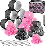 Tetutor 6 Size Hair Rollers for Women, 62 Pcs Rollers Hair Curlers for Blowout Look Long Medium Short Hair, Jumbo Large Medium Small Self Grip Curlers with 36 Roller 24 Clips 1 Storage Bag