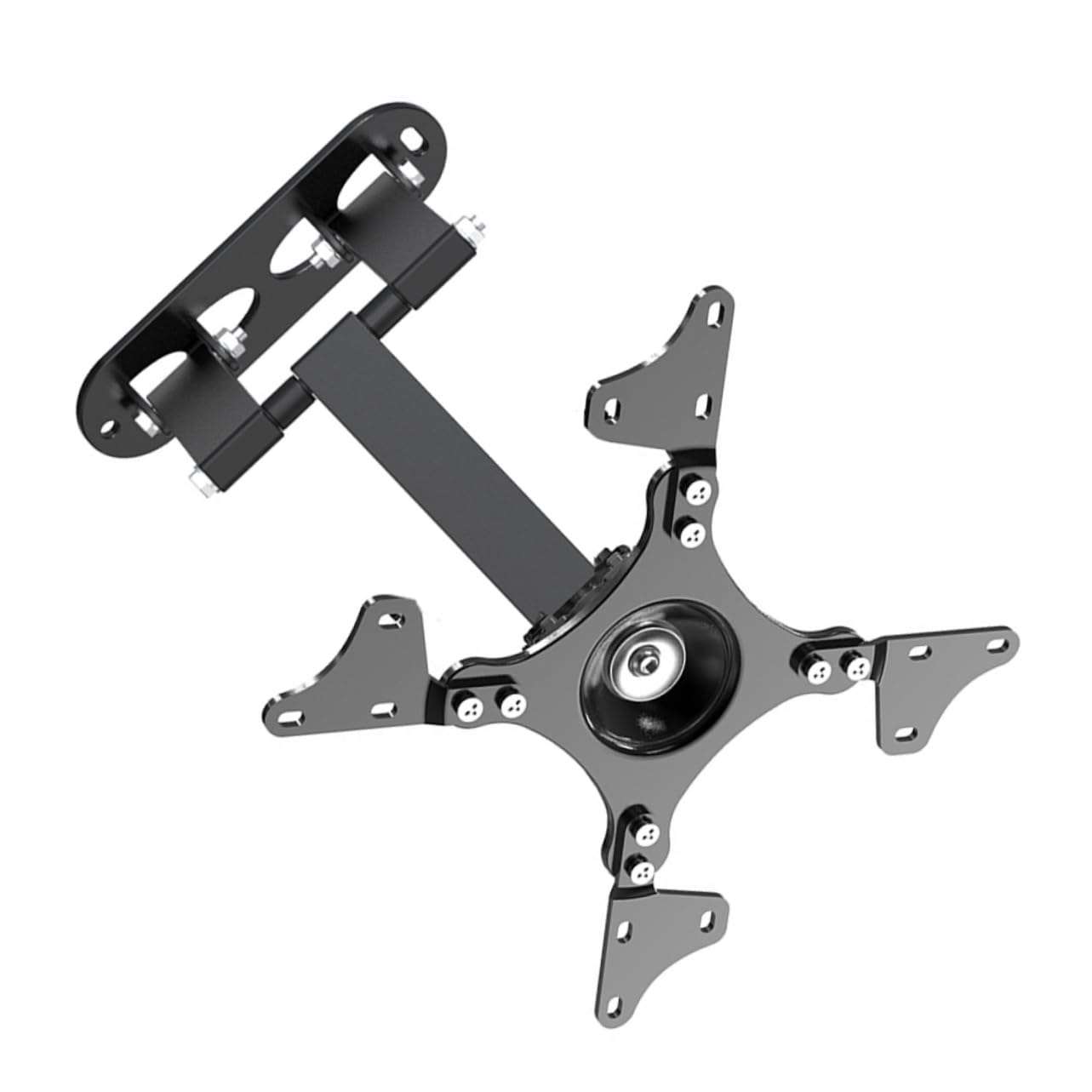 Staffa Tv da Parete Regolabile per Schermi 14-37 Pollici, Nero | Acciaio Laminato a Freddo, Portata 15kg, Design Pieghevole Girevole, Montaggio a Parete