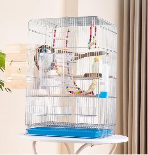 Parakeet-Bird-Cage-236-inch-Wire-Birdcage-Hanging-Bird-House-with-Bird-Feeder-Waterer-and-Stand-Bird-House-Accessories-for-Budgie-Parakeets-Finches-Canaries-Lovebirds-Small-Parrots-Cockatiels