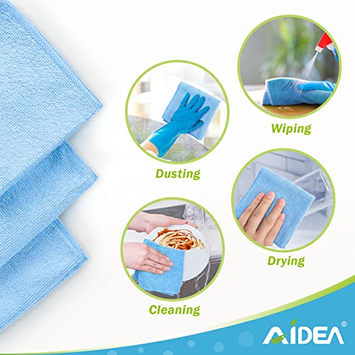 Miniatura 6 de Aidea Paño De Microfibra, Sin Pelusas, Reutilizables, Sin Rayas, Lavables, Trapos De Limpieza Para Casa, Cocina, Coche, Motocicleta, Ventanas, 30 X 30 Cm, Paquete De 50