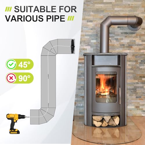 EFUTURETIME 3.6m Kaminbürste Stange Set, Ø 200mm Schornsteinfeger Bürste, Ofenrohrbürste Nylon mit 9 Flexible Stangen 410mm, Verwendbar mit Akkuschrauber, Kaminbesen für Kamin, Rohre, Trockner