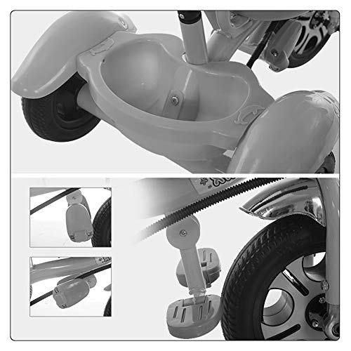 3 in 1 kinderfiets kinderwagen kinderwagen 1-3-2-6 jaar oude driewieler met duwstang veiligheidshek (kleur: roze) (roze) - Afbeelding 5