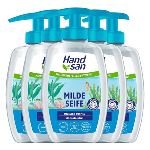 5 x Hand San Milde Seife Mizellen-Formel je 300ml pH-neutral Gesichtsreinigung