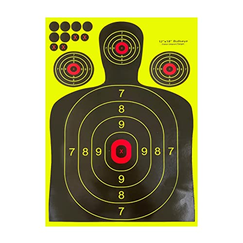 Shooting Targets 30Pcs 12 X 18 Inches Reactive Splatter Paper Targets Self Adhesive Target Stickers High Visibility Impact For Hunting Practice #TOP3