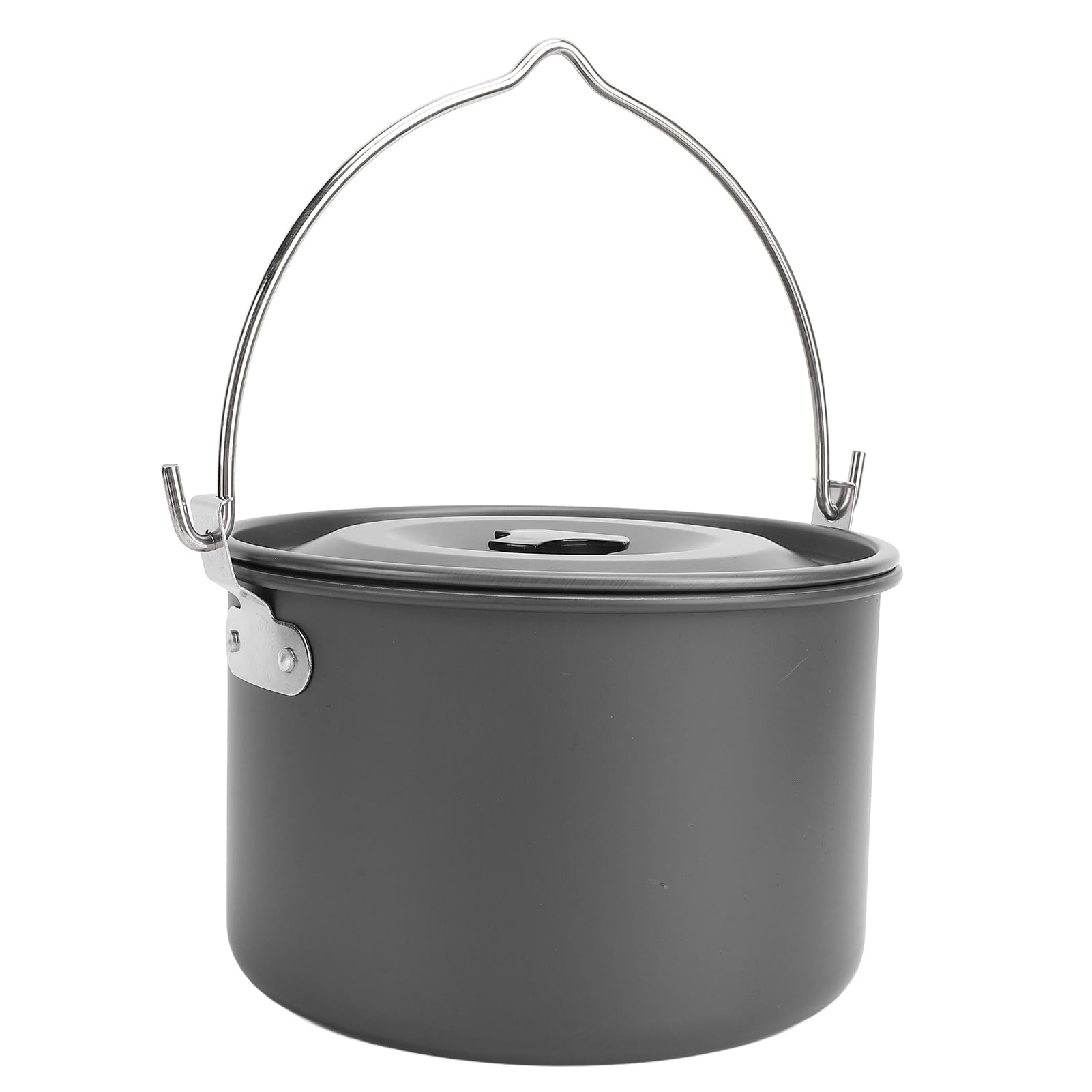 Steel Tea Kettle Camping Pot with Hanging Handle Anti Slip Coating Camping Water Boiler Stovetop Teapot Kettle for Water Heating Hiking Picnic Camping Kettle Stainless Gardening