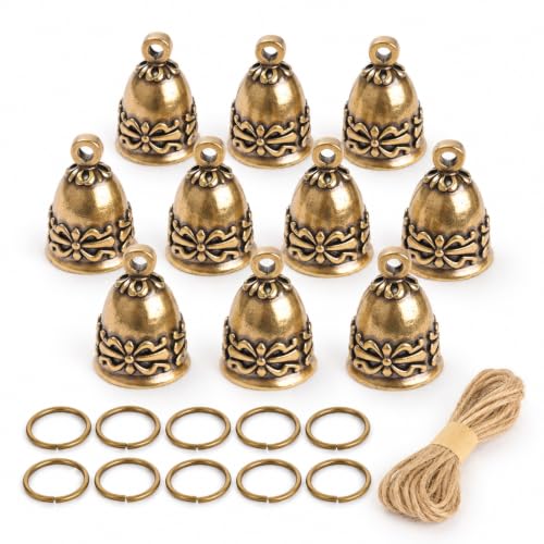 10pcs Solid Brass Bells Handmade Small Bells for Crafts, Wind Chimes for Home, Door Bells or Decoration Bells for Wedding Decorations, Christmas Decorations