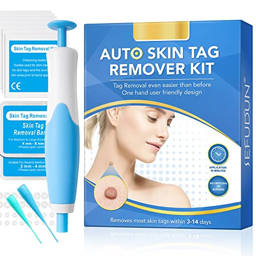 Auto Skin Tag Remover Kit Skin Tag Remover with Removal Bands Cleansing Swabs One-Hand Design Removal in 314 Days