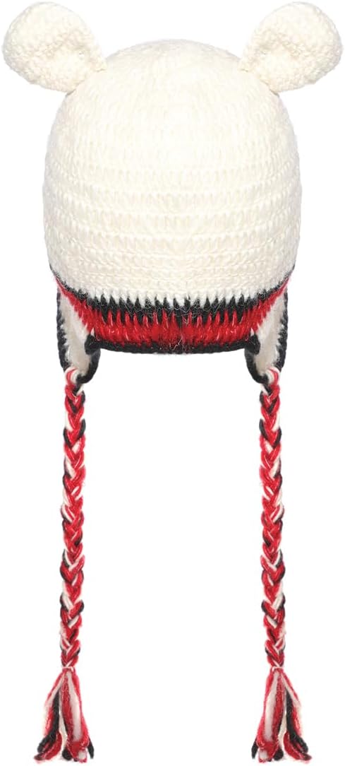 THE COLLECTION ROYAL Woolen and Fleece Lined Knitted Winter Animal Ear Flap Beanie Hat for Women and Men