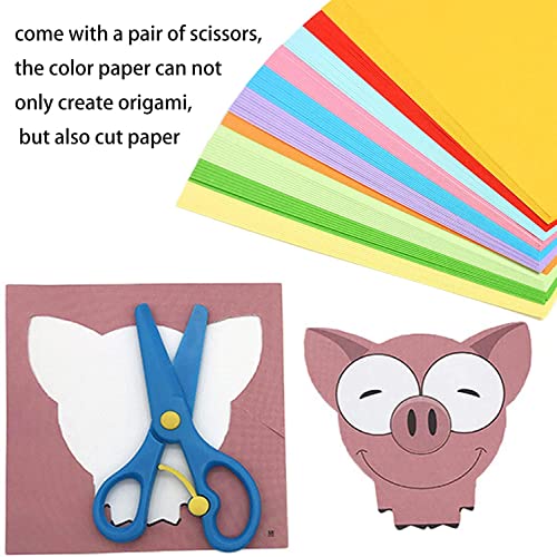 Image of A4 Size Vibrant Color Sheets for Origami Art and Craft Set of 100 Sheets Origami Project, Project, Assignment, Paper Decoration, File Decoration Size - 28x21 Cm (28x21 Origami Sheets 100)