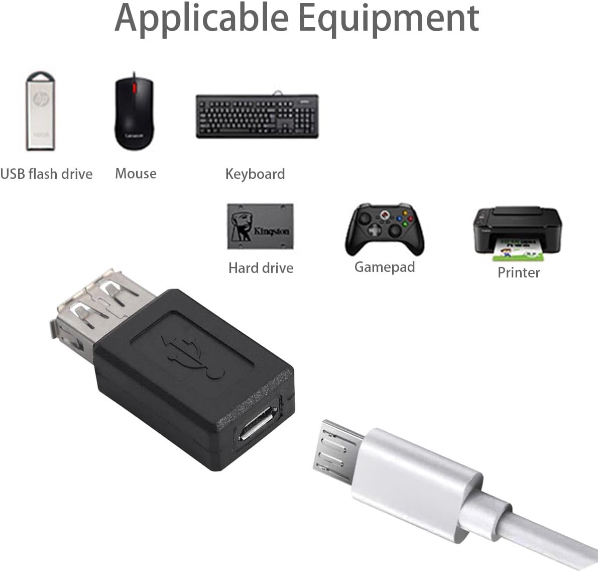 4PCS USB 2.0 Female to Micro USB Female Adapter,Type-A to Micro Converter Connector for Android Phones, Tablets, Bluetooth Speakers, Digital Cameras
