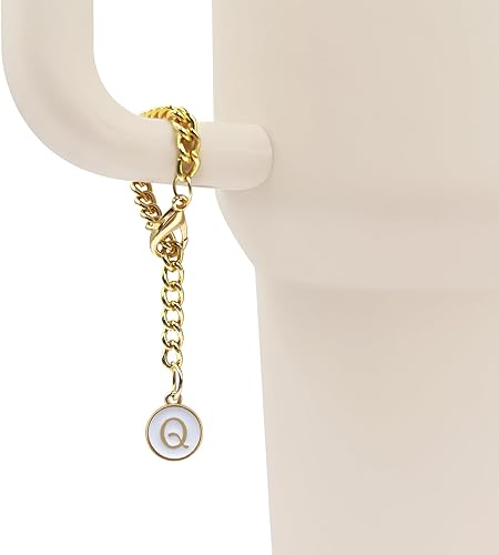 Miniatura 8 de Velaco Letter J Charm Accesorios para vaso Stanley de 20, 30, 40 onzas con asa, cadenas con letra inicial para Stanley Cup 30, 40 onzas con asa, 2