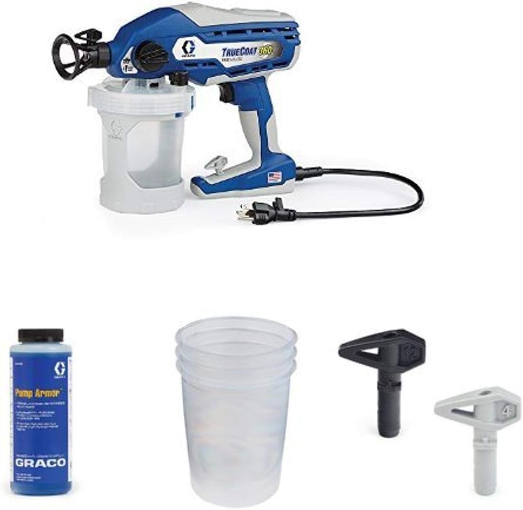 Graco TrueCoat 360 Paint Sprayer Kit with Pump Armor, Paint Bags and Tips