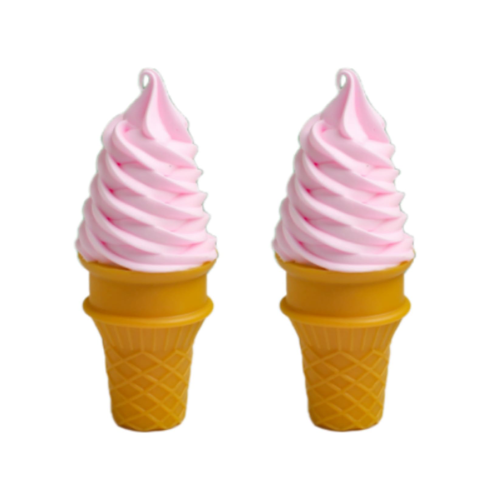 LONG XIN SERIES 2 Pcs Simulated Ice Cream Artificial Lifelike Ice Cream Fake Ice Cream Food Model for Home Kitchen Cabinet Desk Shops Party Decor Sample Display Photography Props(Pink)
