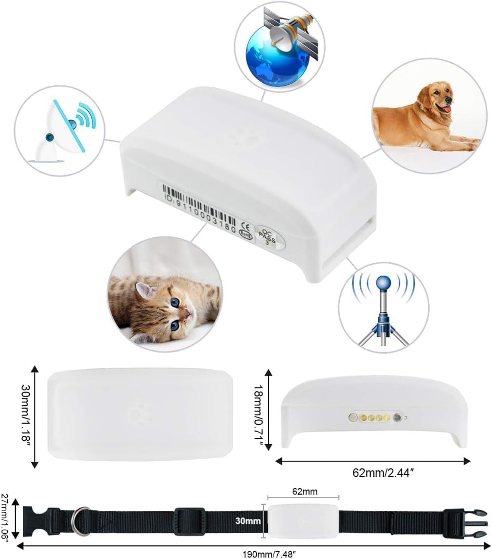 Zeerkeer Localizador GPS Perros y Gatos con App y Collar para Mascotas | Localización en Tiempo Real, Historial 180 Días, Geovalla, IP66, Batería 500 mAh, SOS, Avisos por SMS, Uso Web