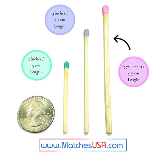3.75" White Color Matches (100 Count) - Plus Free Striker!!! - Long Decorative Wood Match Sticks - Wholesale Bulk Matches For Holder Refill And Home Décor (White) #TOP3