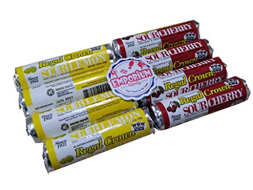 Regal Crown Candy Rolls Assortment - Sour Cherry & Lemon 4 Rolls Of Each Flavor #TOP2