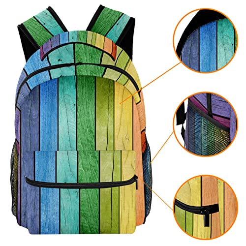 Bolsos de hombro para viajes y excursiones con estampado madera del arco iris 3