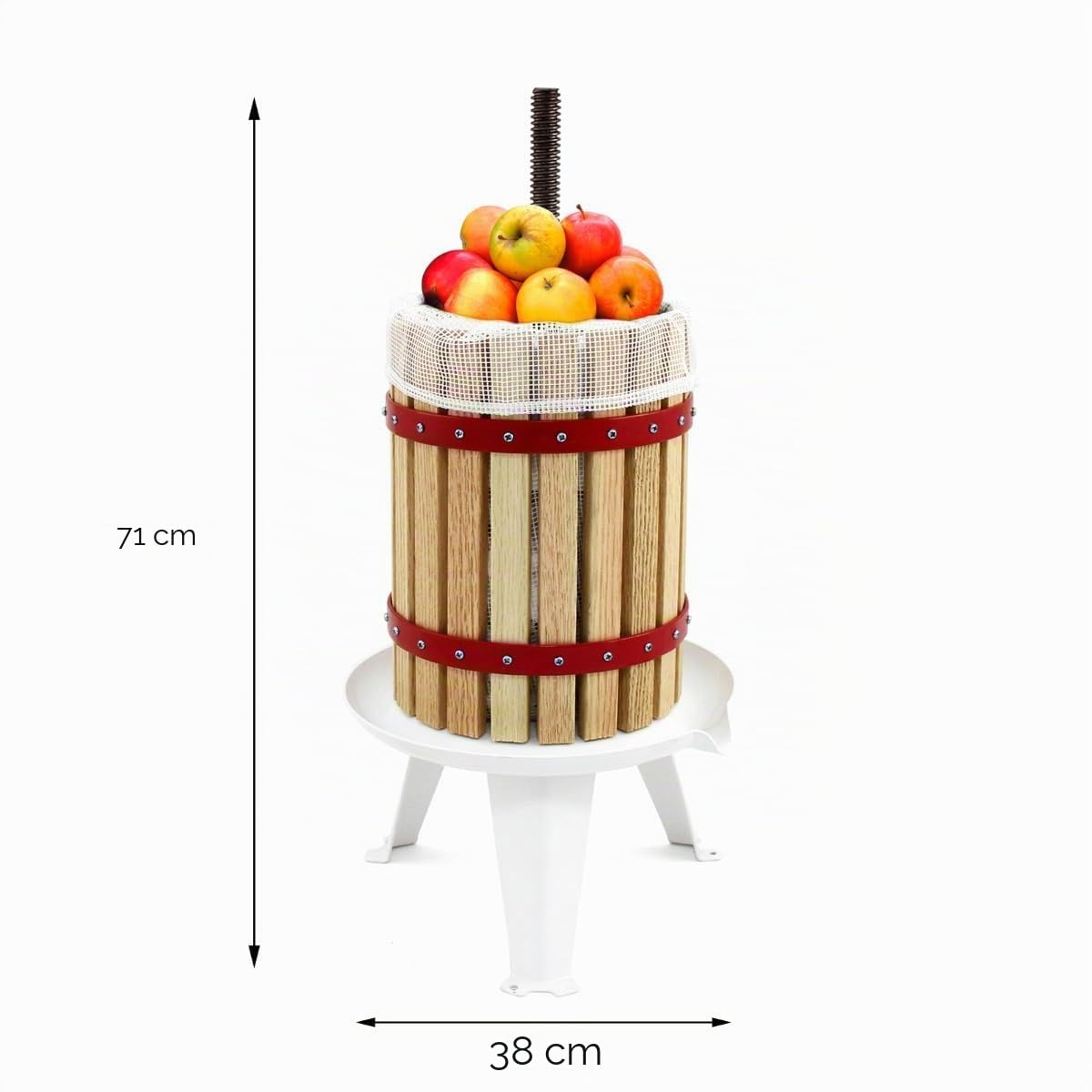 KuKoo – – Pressoir à Fruits Traditionnel 18 Litres Chêne Préparation Moût Fabrication Jus de Fruit, Vins & Cidres