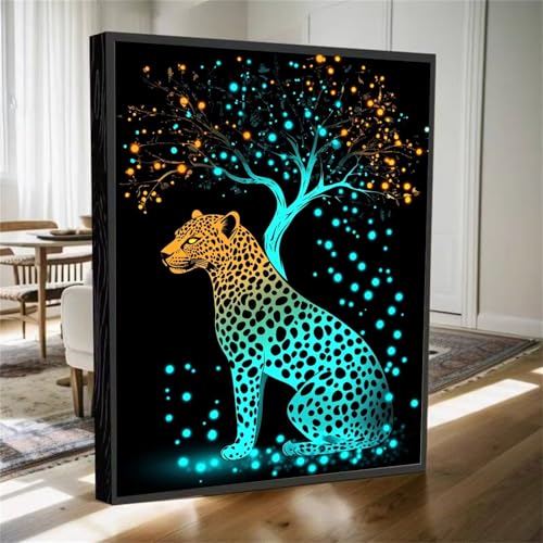 Idée cadeau diy léopard peinture diamant pour passionnés de travaux manuels