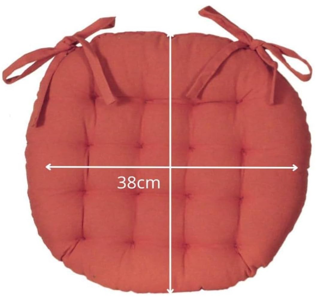 Atout Ciel Zestaw 2 dwukolorowych okrągłych krzeseł D.40cm, z nadrukiem terakotowym/gładkim