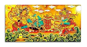 SCPmarts Kerala Mural Art Canvas Painting Unframed | Kerala Painting Wall Decoration | Kerala Mural Canvas Painting | Kerala Mural Art Wall Decor | Kerala Mural Art Wall Painting | Wall Murals For Living Room | Size 29 x 58 Inches.