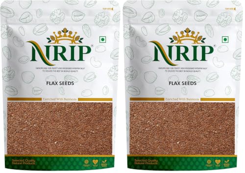 Image of NRIP Premium Pure Flax Seeds, 200g, Rich in Protein & Dietary Fibre, Source of Iron (Pack of 2)