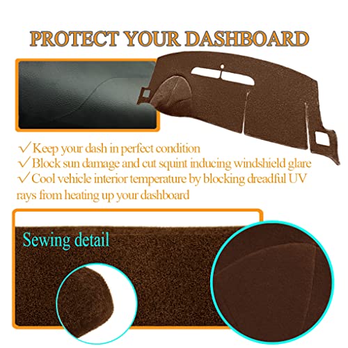 Dashboard Cover Dash Cover Mat Pad Carpet Fit for Chevy Chevrolet Tahoe Suburban 2007-2014,Chevrolet Avalanche Silverado 1500 LTZ 2007-2013,GMC Yukon All Models 2007-2014 (Dark Brown) Y24