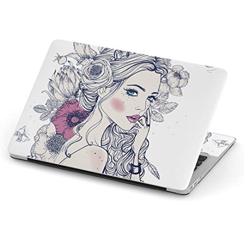 MacBook Air 13inch A1466 / A1369 専用スキンシール 2010~2017モデルまで対応 マックブック エア Mac Air 13インチ ノートブック フィルム ステッカー アクセサリー 保護 011721 女性 花 蝶