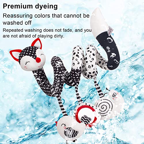 Brinquedos de atividade em espiral, brinquedo brincalhão de carrinho de raposa preto e branco para e