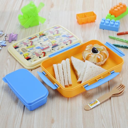 Image of Nayasa On The Go DLX 900 ml BPA Free Plastic Lunch Box | Leak Proof | Spacious Tiffin Box | Durable Food Storage | Yellow