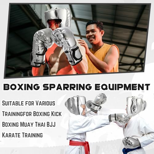 Image of Arrowbash Boxing Headgear and Gloves Set for Kids 6oz Boxing Gloves and Wrestling Headgear Sparring Equipment for Boxing Kickboxing Muay Thai BJJ Karate Training