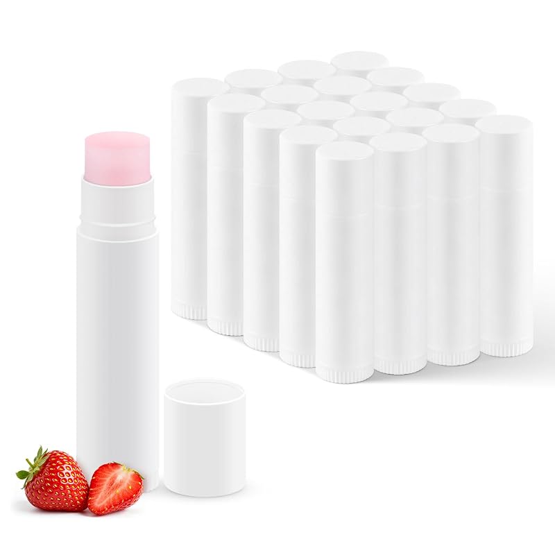 Bálsamo labial BFZMSLY sem rótulo com manteiga de karité e vitamina E, pacote com 20