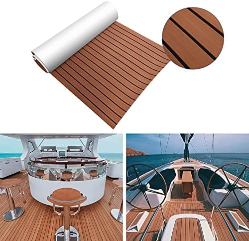 Yosoo Health Gear Boat Flooring Mat, EVA Teak Decking Pad, EVA Teak Decking Sheet Boat Flooring Fits for Yacht and RV Flooring Sheets
