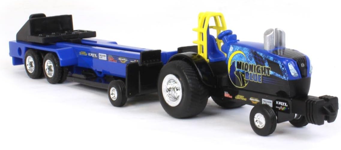 Set of 4 1/64 Case IH & New Holland Pulling Tractors with Pulling Sleds 37900-SET