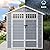 DWVO 6x4.4 FT Resin Storage Shed with Fence-Style and Side Windows, Lockable Door, and Vents for Garden, Backyard, Patio, Lawn, Gray
